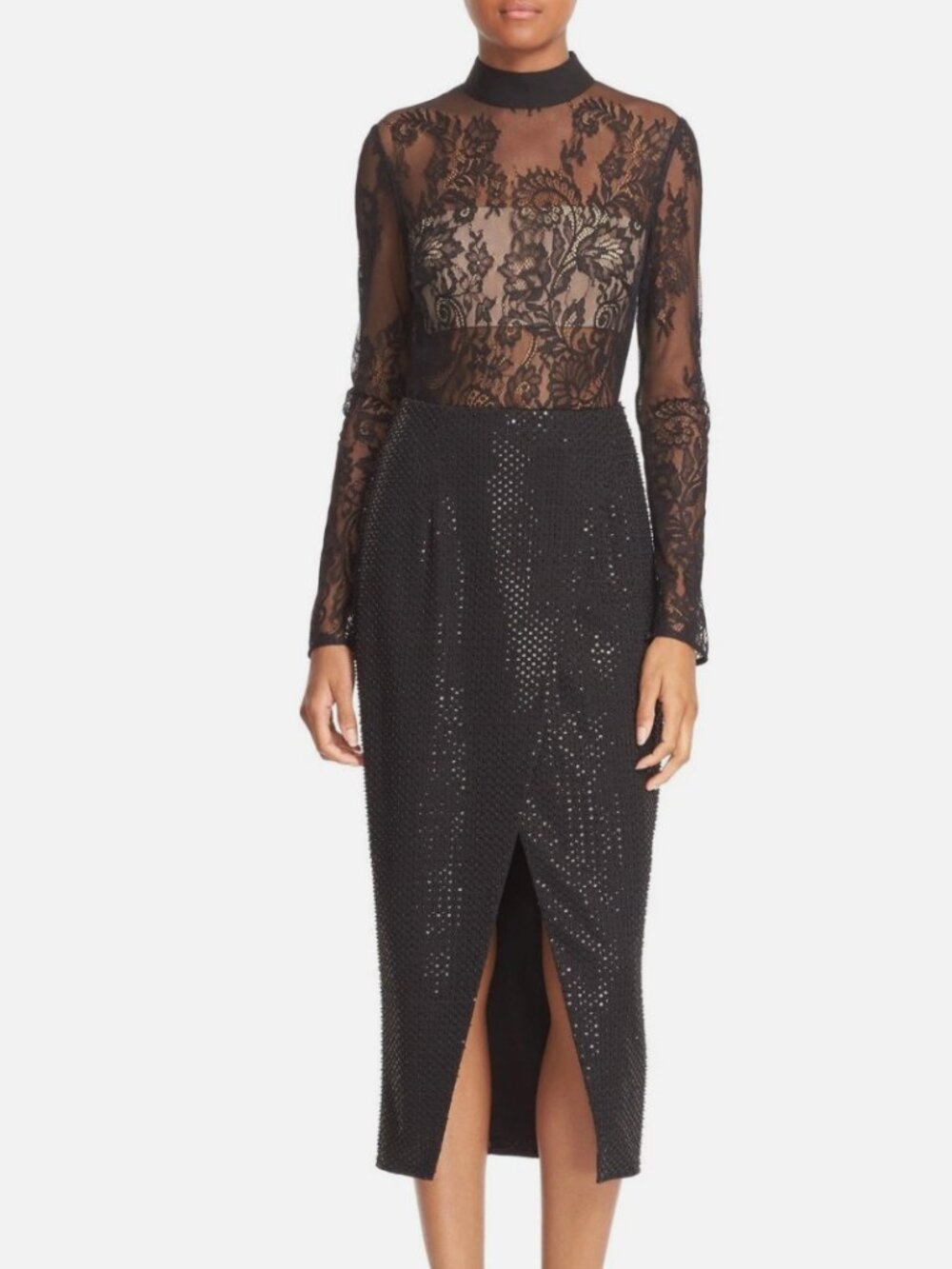 🖤✨ Self-Portrait Beaded Sequin Midi Dress – NWT ✨🖤 / Sz 0